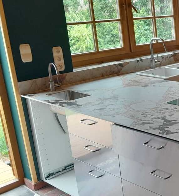 Küchenarbeitsplatten aus Keramik Laminam Marmo Patagonia
