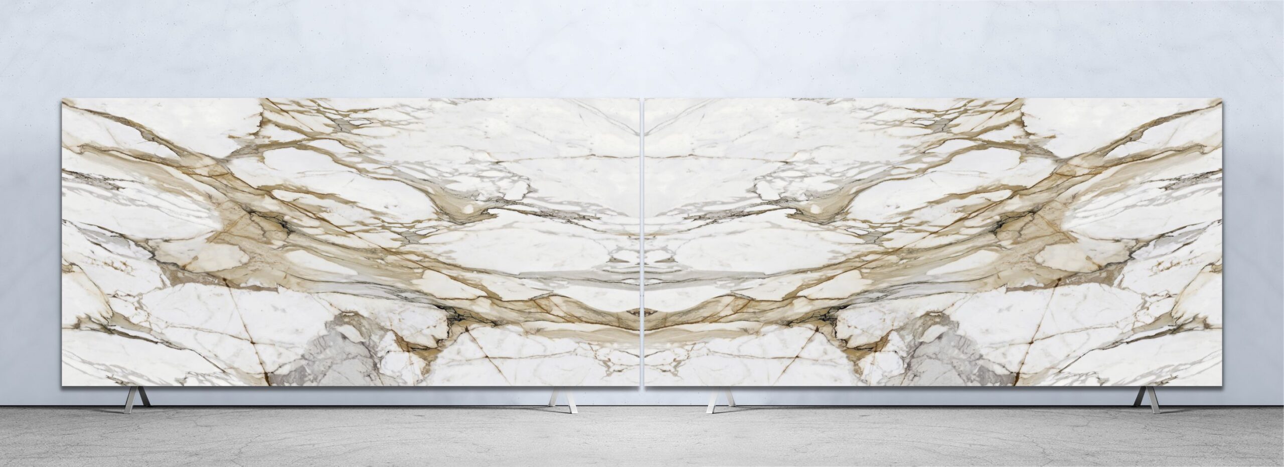 Großkeramikplatten 320 x 160 cm Franko Calacatta Antico Oro für Arbeitsplatte und Verkleidung