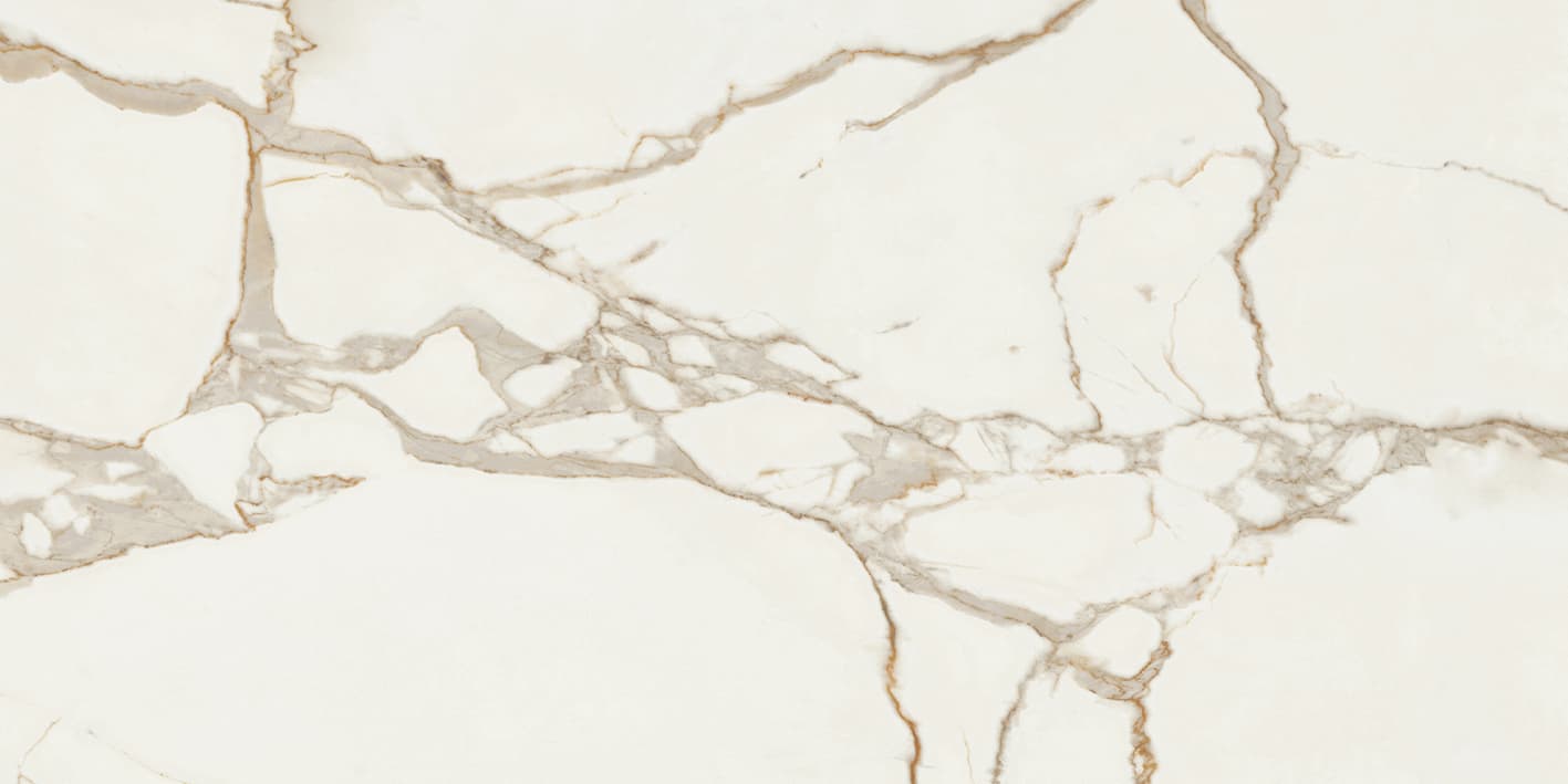 Großkeramikplatten 324 x 163 cm Franko Calacatta Oro Light für Arbeitsplatte und Verkleidung