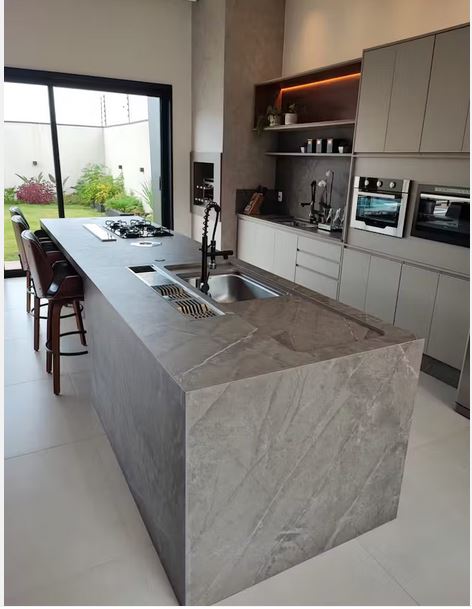 Dekton Kira küchenarbeitsplatte aus Keramik nach Maß, Dunkelgrau, Grau – Matt