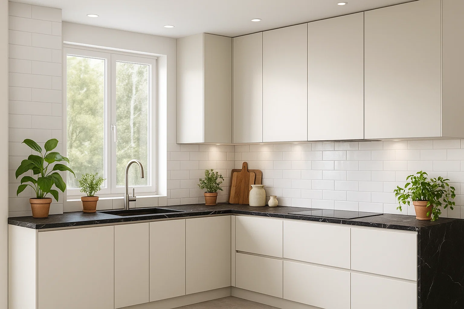 Dekton Somnia küchenarbeitsplatte aus Keramik nach Maß, Schwarz - Matt