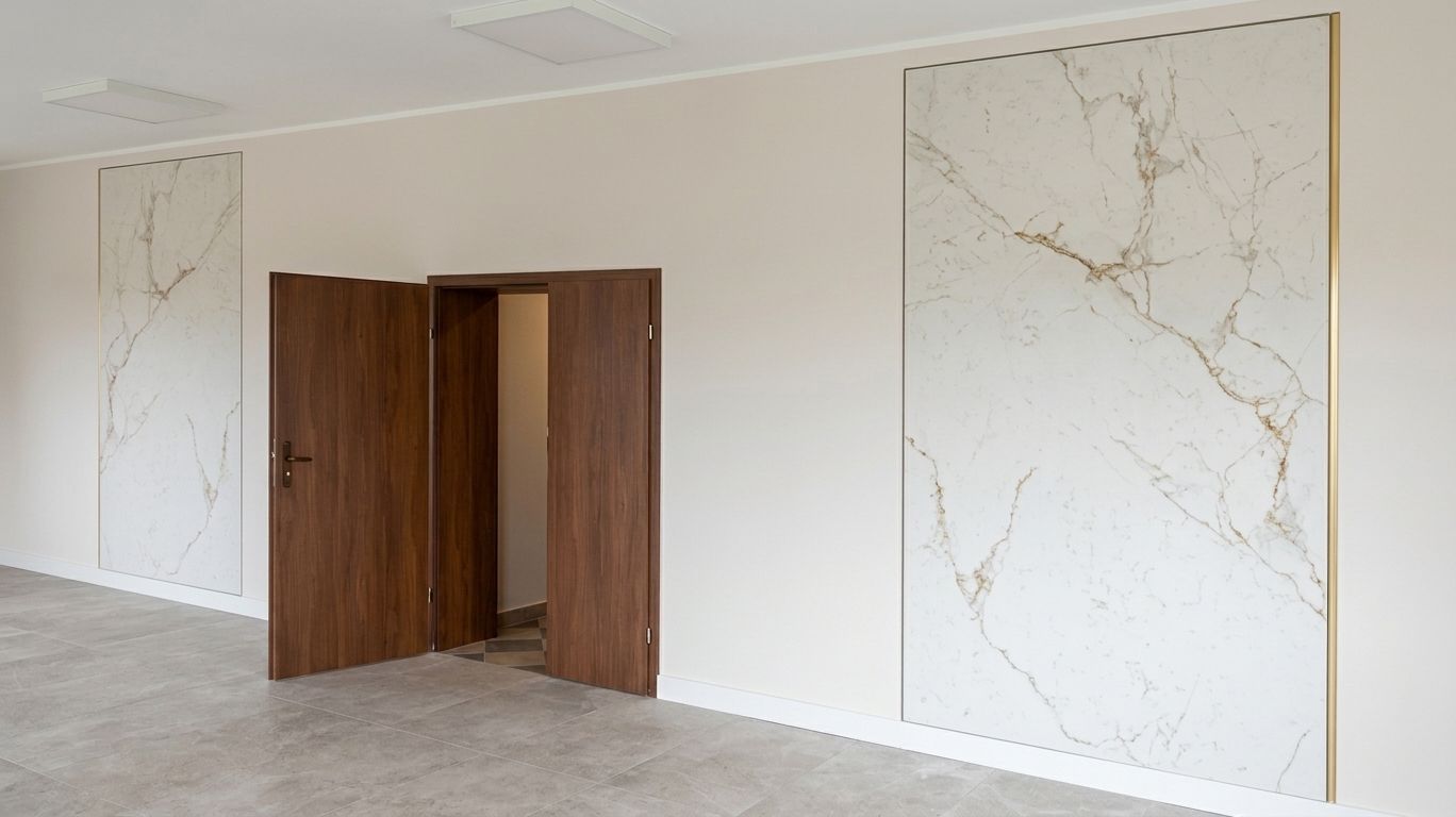 Großkeramikplatten 320 x 160 cm Franko White Gold für Arbeitsplatte und Verkleidung