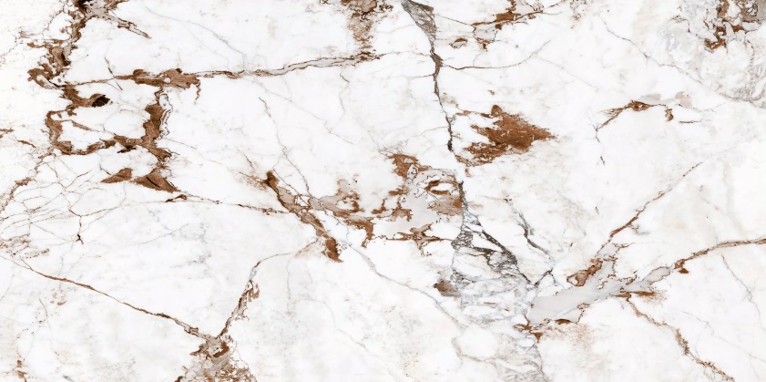 Florim Marble Capraia küchenarbeitsplatte aus Keramik nach Maß, Golden, Weiß – poliert