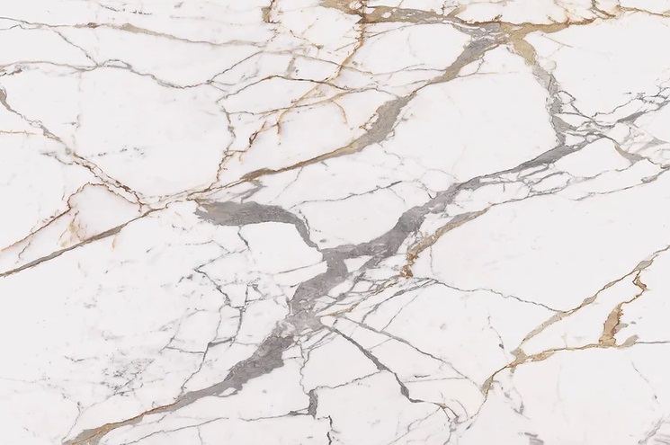 Florim Marble Eternal Gold küchenarbeitsplatte aus Keramik nach Maß, Golden, Weiß – Matt