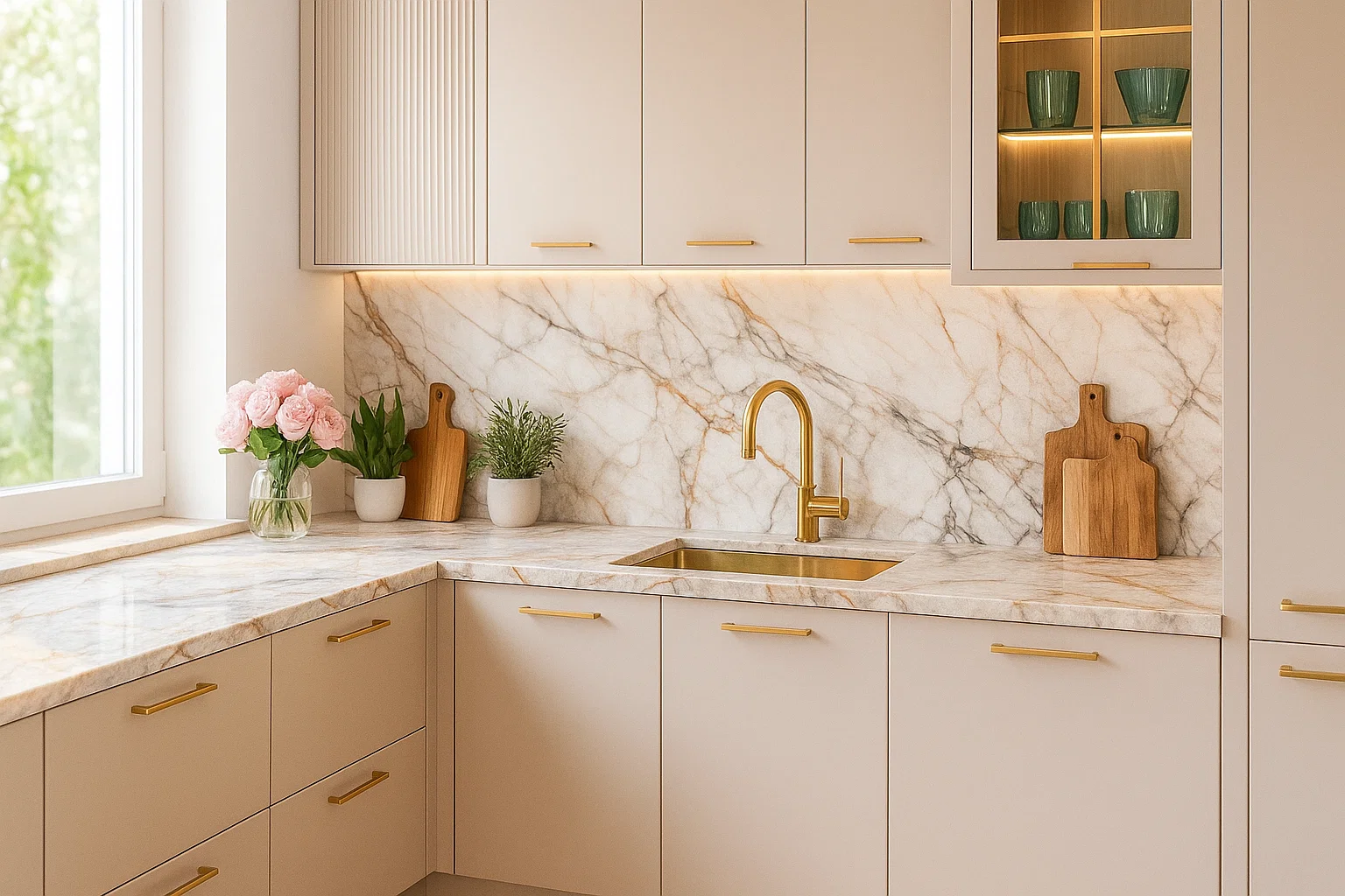 Neolith Calacatta Luxe küchenarbeitsplatte aus Keramik nach Maß, Weiß – Ultrasoft