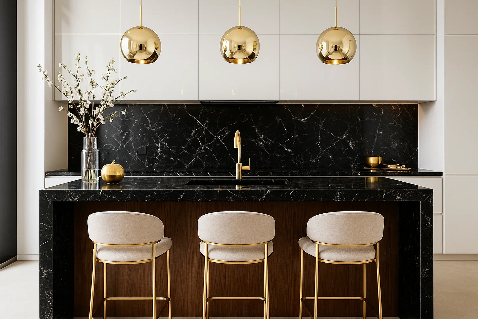Neolith Niagara küchenarbeitsplatte aus Keramik nach Maß, Schwarz – Silk