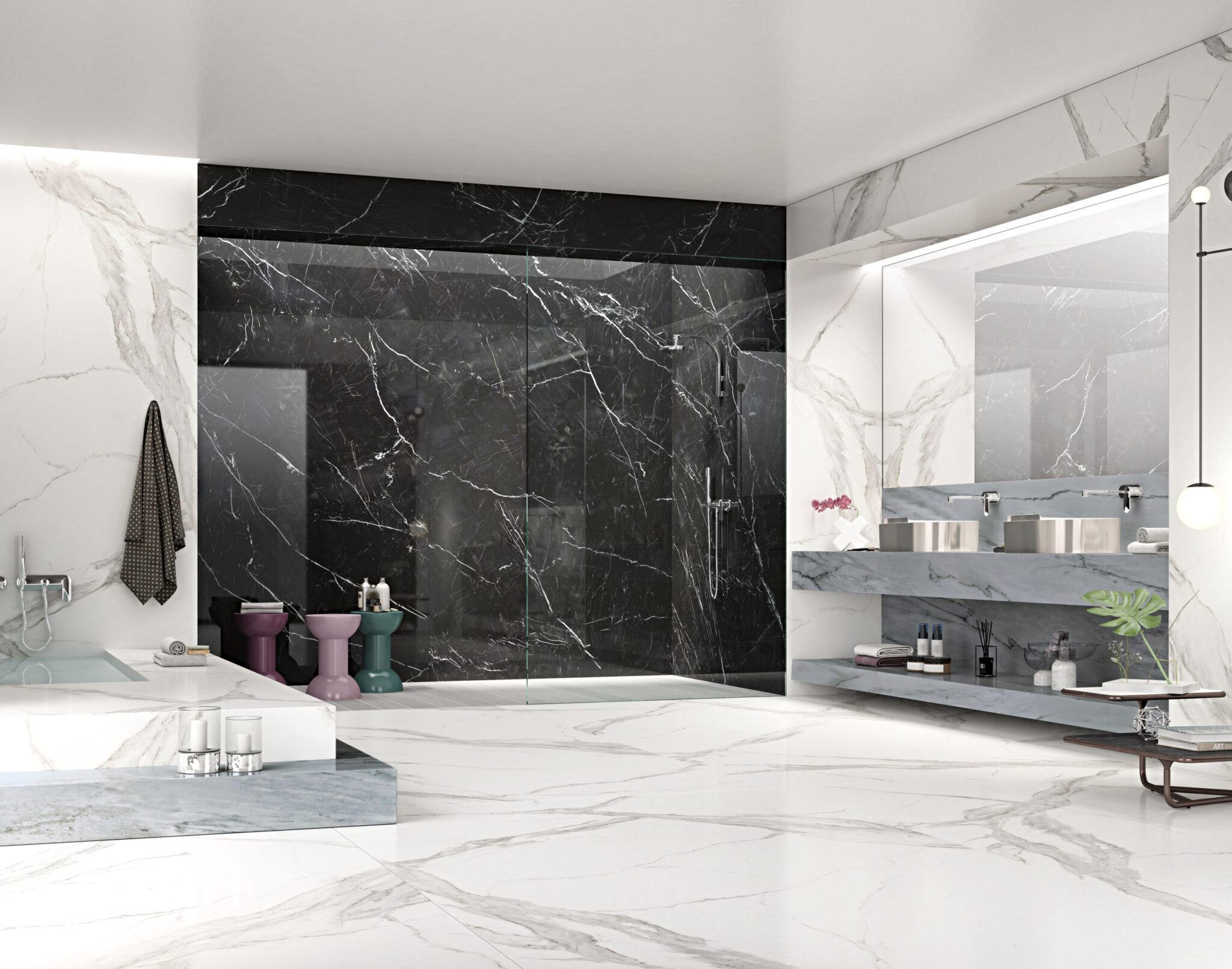 Velkoformátové keramické desky 320 x 160 cm Franko Statuario Lux pro pracovní desky a obklady