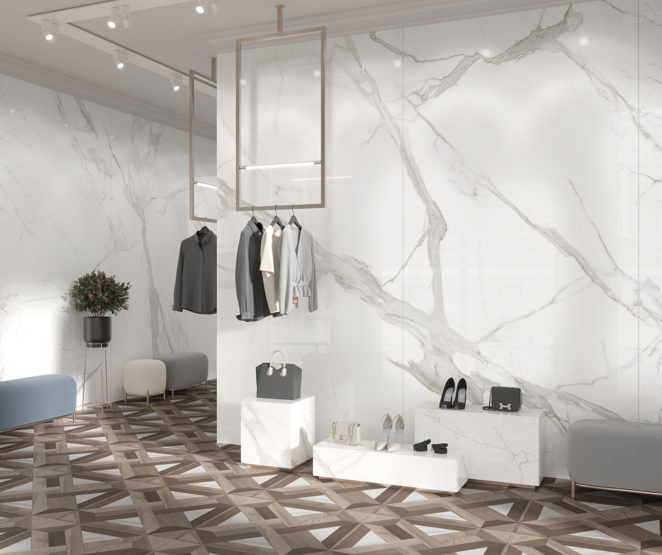 Velkoformátové keramické desky 320 x 160 cm Franko Statuario Stilo pro pracovní desky a obklady