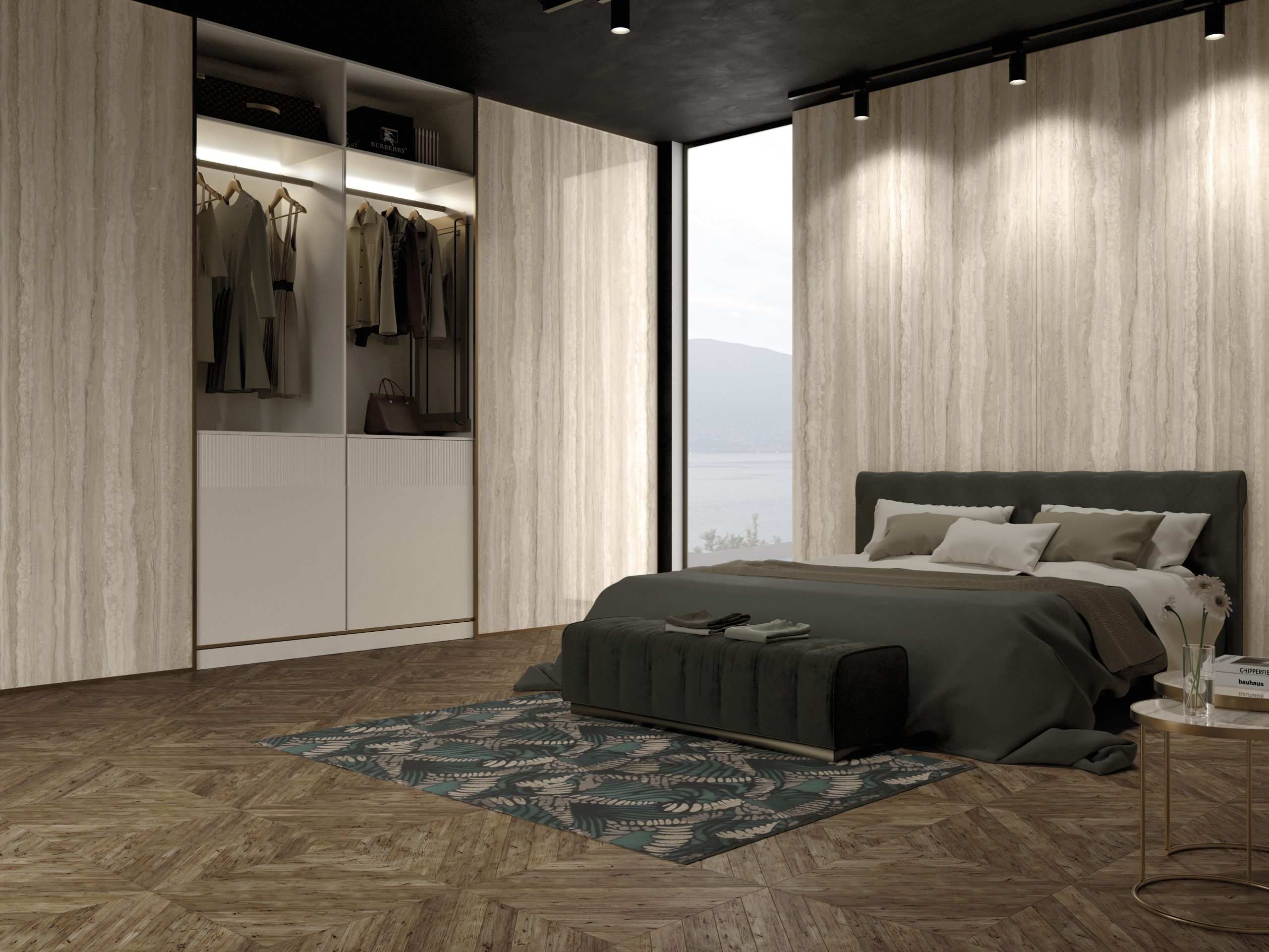 Velkoformátové keramické desky 320 x 160 cm Franko Travertino Classico pro pracovní desky a obklady