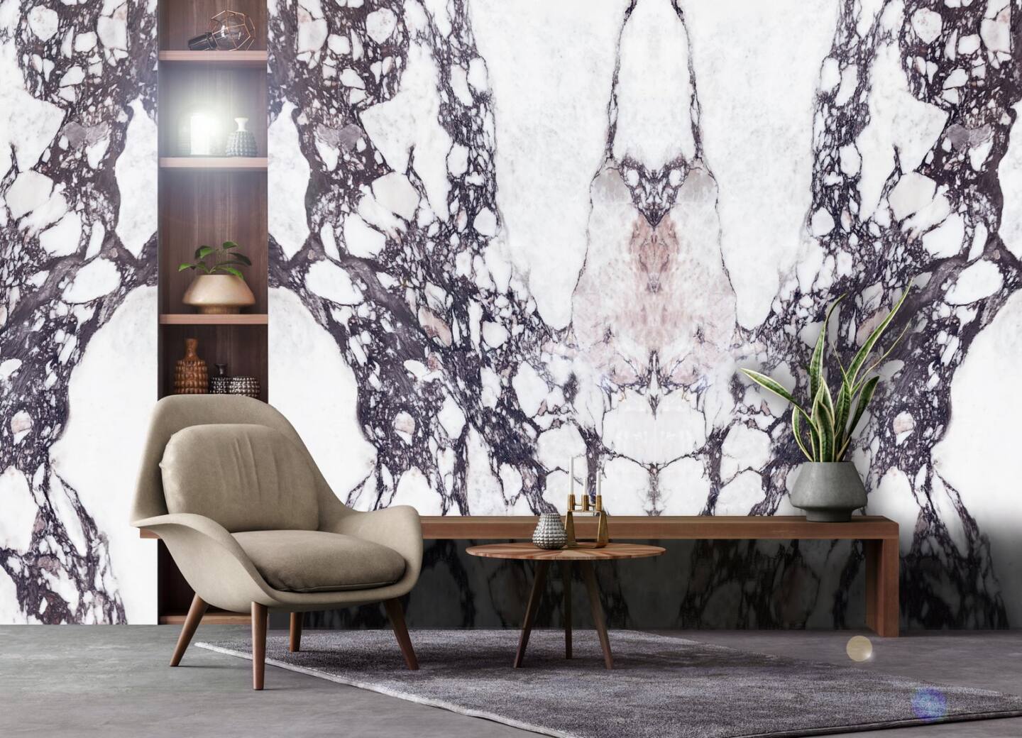 Großkeramikplatten 320 x 160 cm Franko Arabescato Viola Elite für Arbeitsplatte und Verkleidung