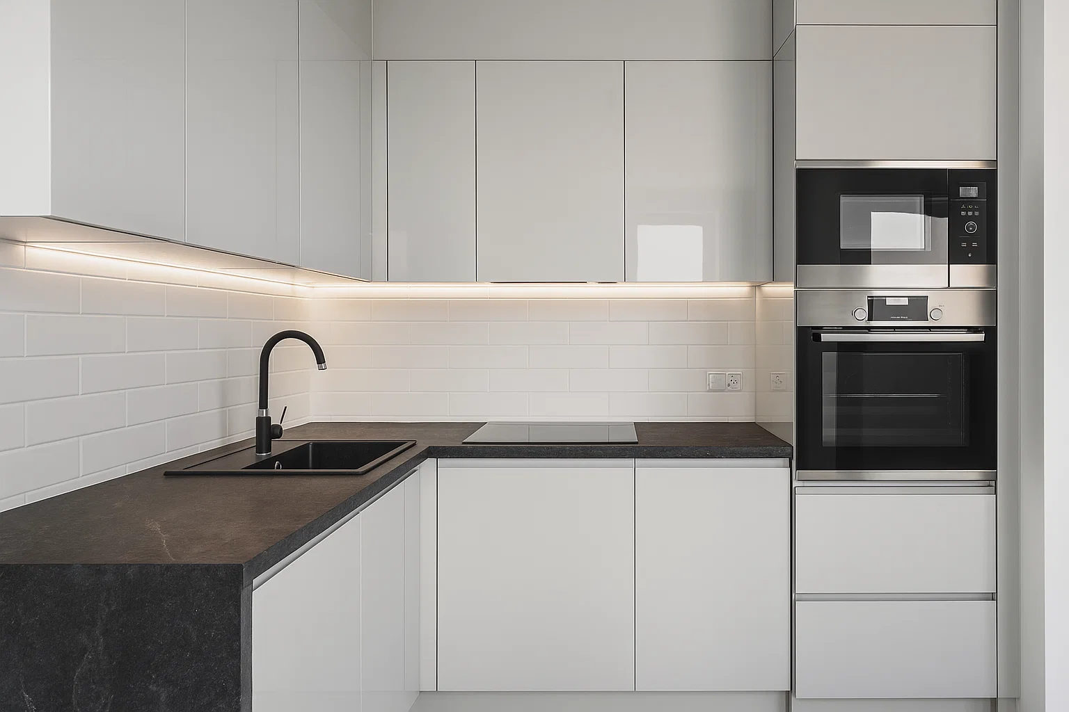 Franko Luxury Black küchenarbeitsplatte aus Keramik nach Maß, Schwarz – Matt