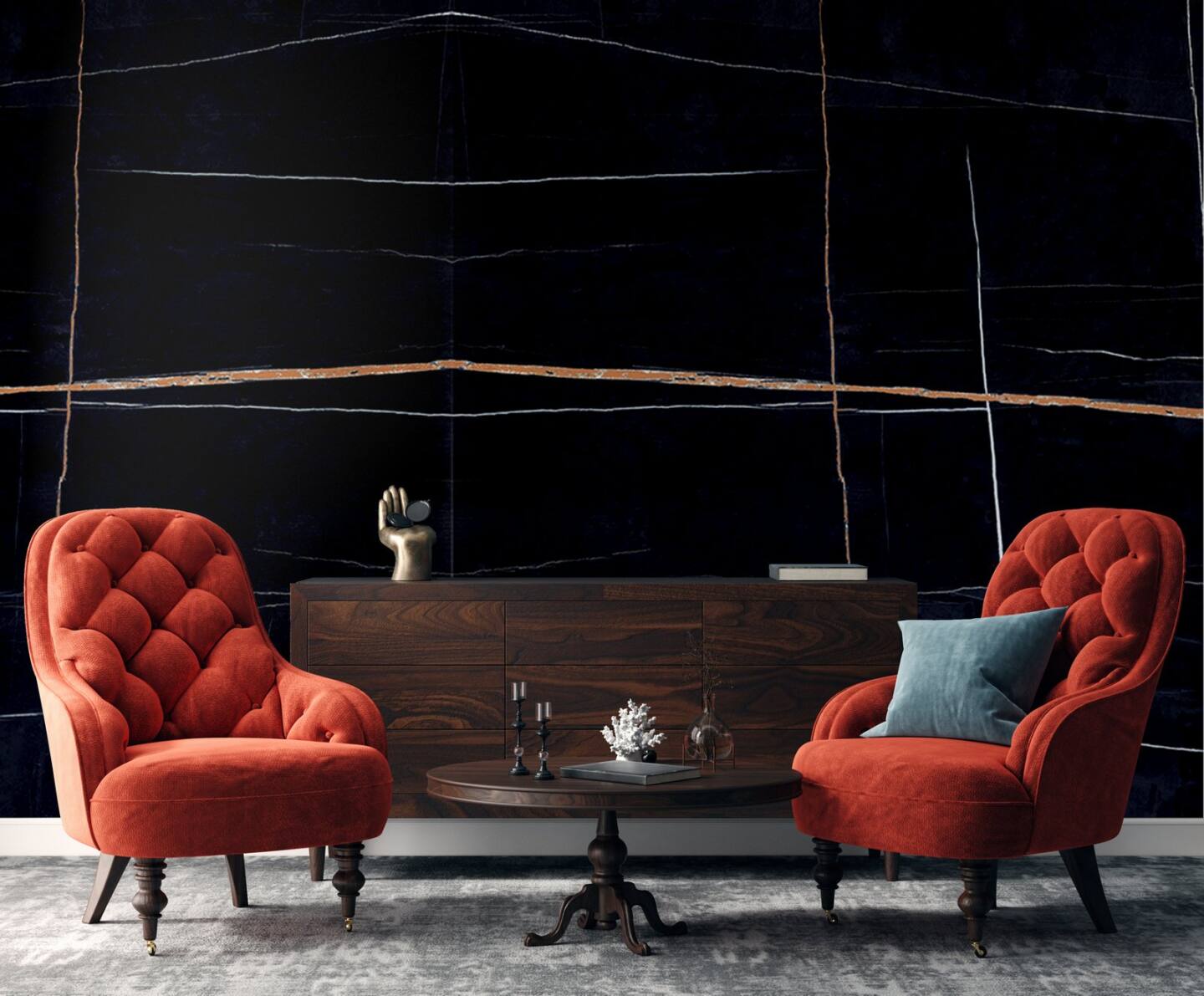 Velkoformátové keramické desky 320 x 160 cm Franko Sahara Noir pro pracovní desku a obklad