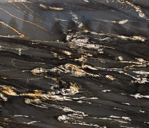Badezimmerarbeitsplatte aus schwarzem Granit Titanium Gold - Poliert