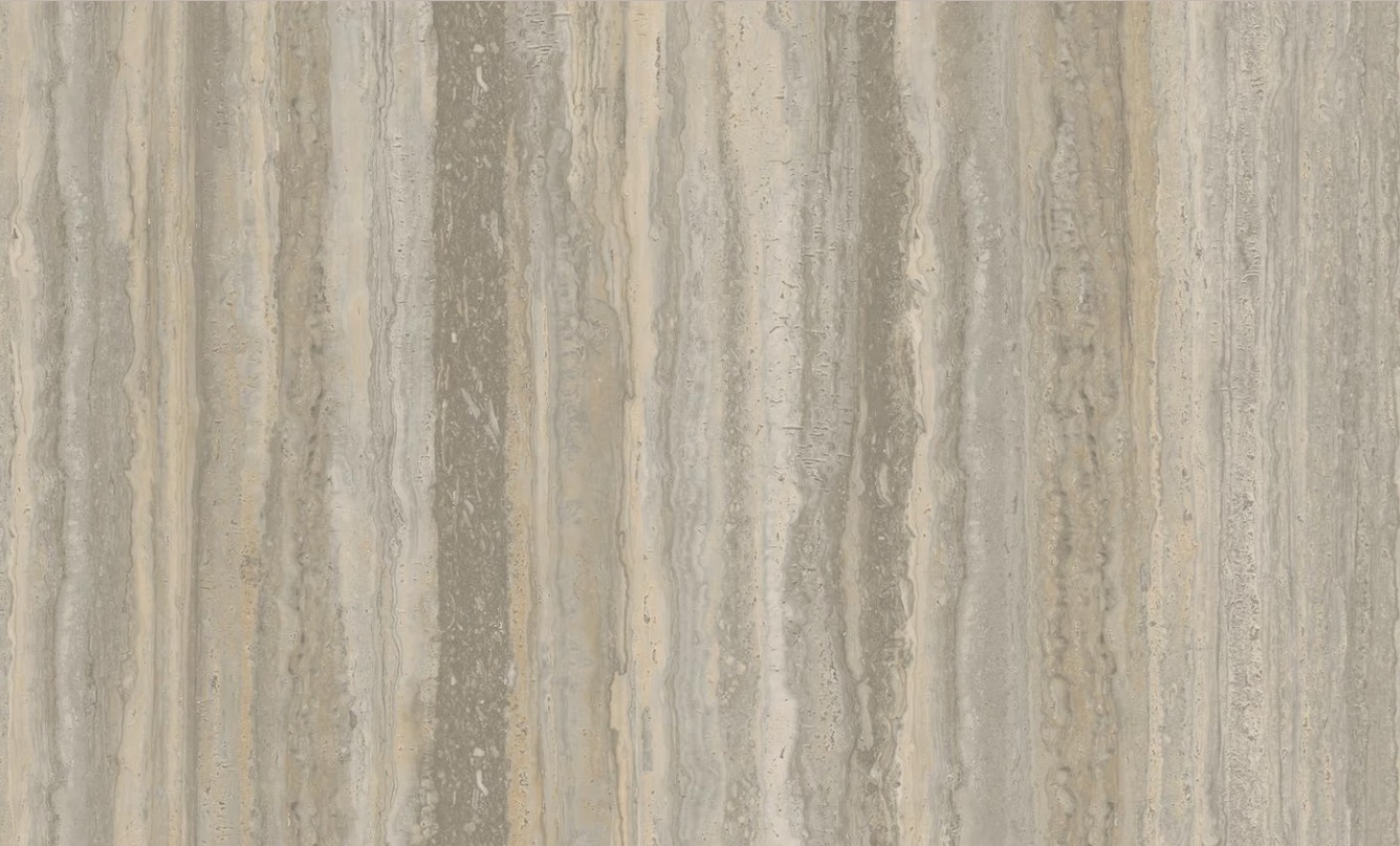 Laminam Travertino Grigio Venato küchenarbeitsplatte aus Keramik nach Maß, Beige, Hellgrau - Genarbt