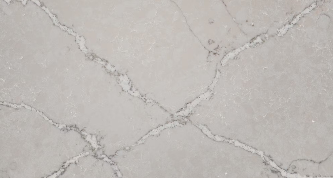 Silestone Victorian Silver küchenarbeitsplatte aus Konglomerat nach Maß, Grau, Hellgrau - Poliert