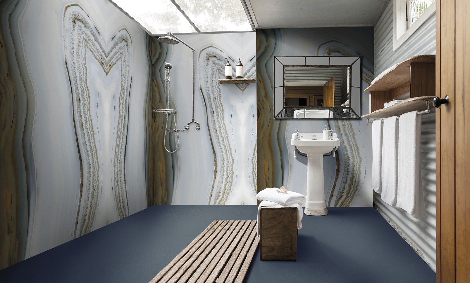 Velkoformátové keramické desky 320 x 160 cm, Franko Agata Beige, pro pracovní desku a obklad