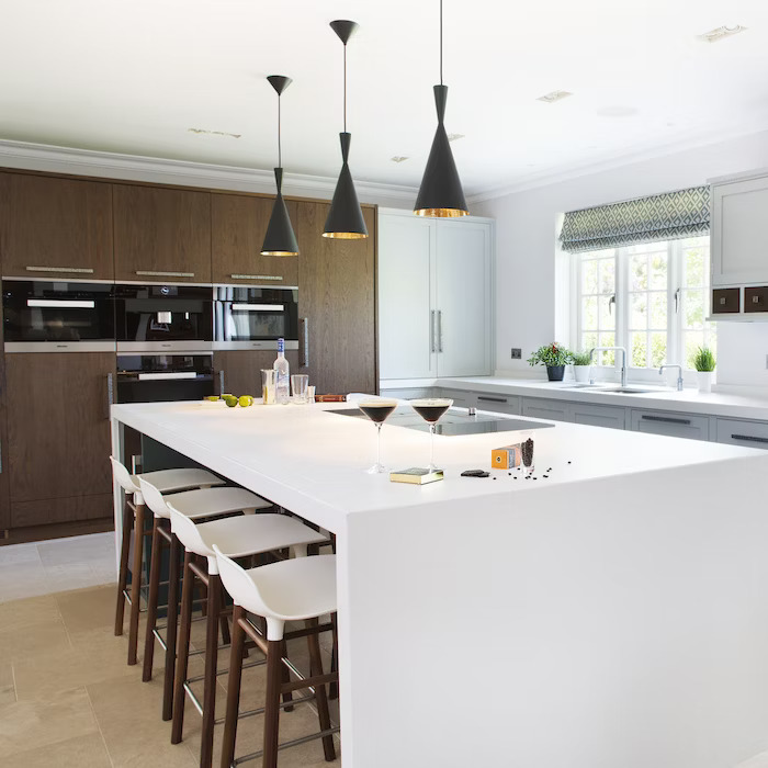 Kuchyňský obklad (ochrana proti stříkající vodě) z keramické desky Dekton Zenith – matný