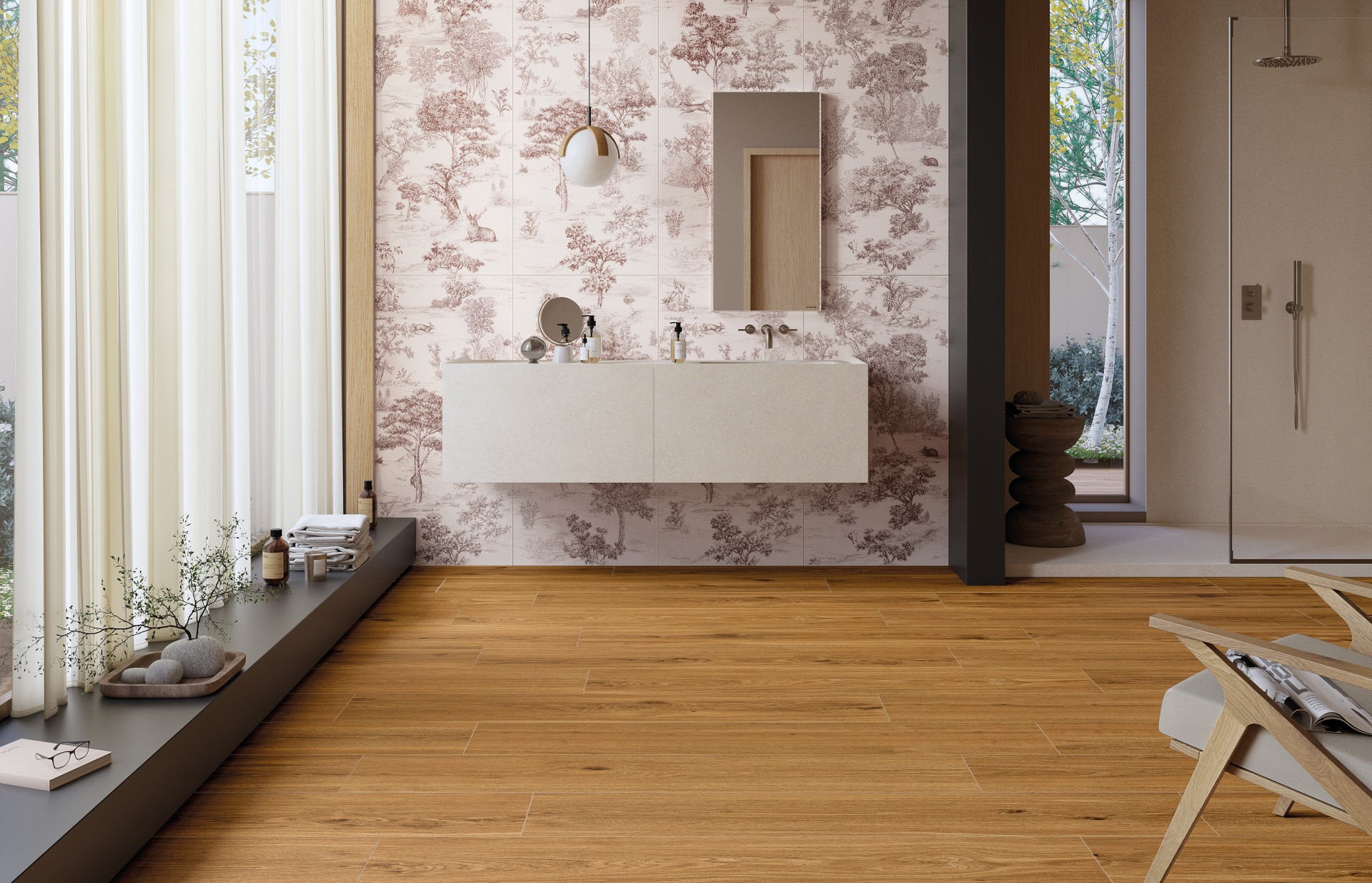 Velkoformátová dlaždice Mirage Papier Maison Lila 120 × 278 cm, tloušťka 6 mm