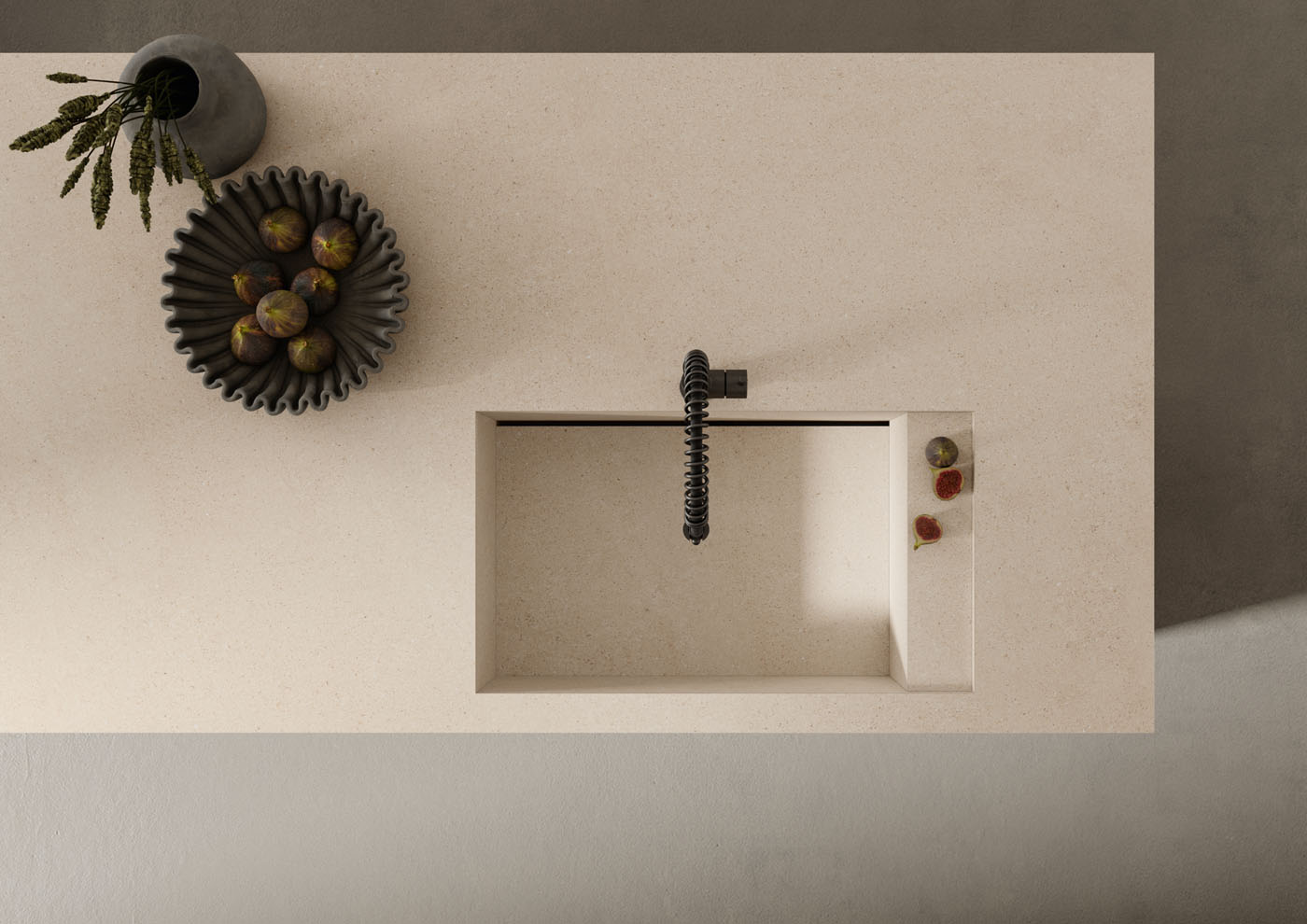 Velkoformátové keramické desky 184 x 330 cm Franko Limestone Dorato pro pracovní desky a obklady