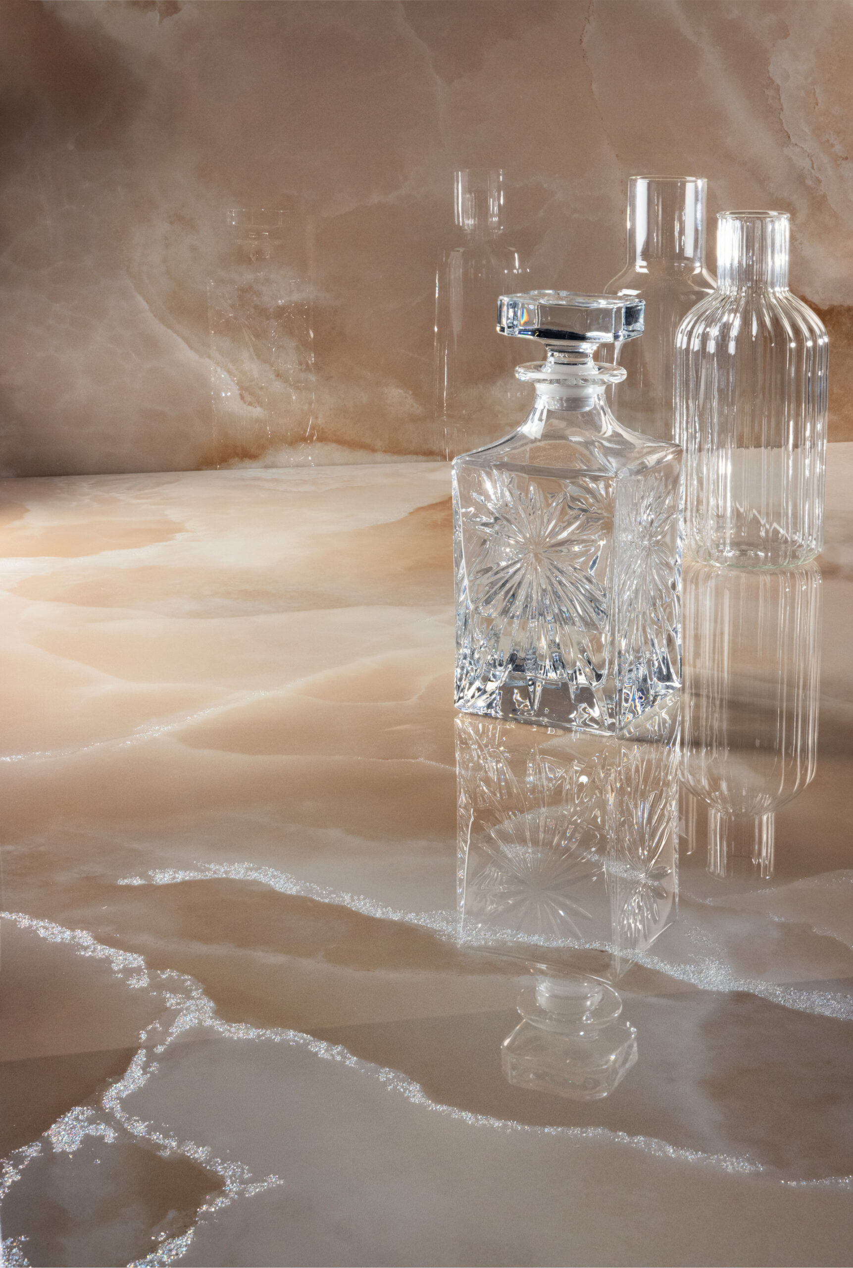 Velkoformátová dlaždice Mirage Onyce ON03 Champagne 120 × 278 cm, tloušťka 6 mm