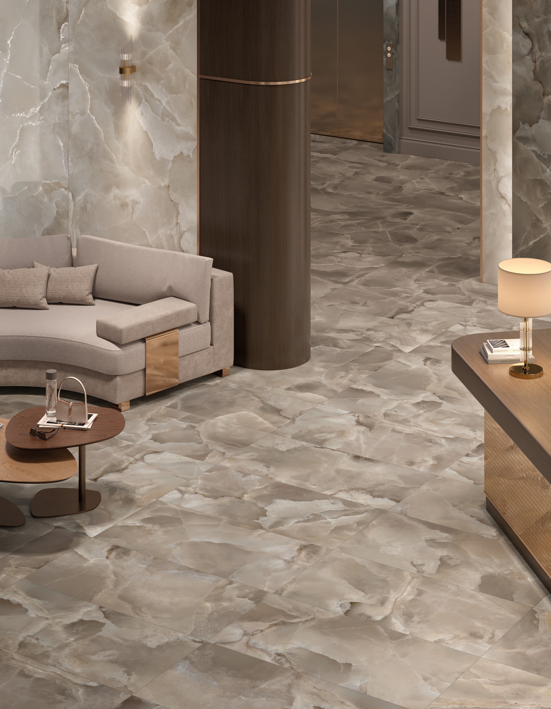 Velkoformátová dlaždice Mirage Onyce ON05 Argan 120 × 278 cm, tloušťka 6 mm