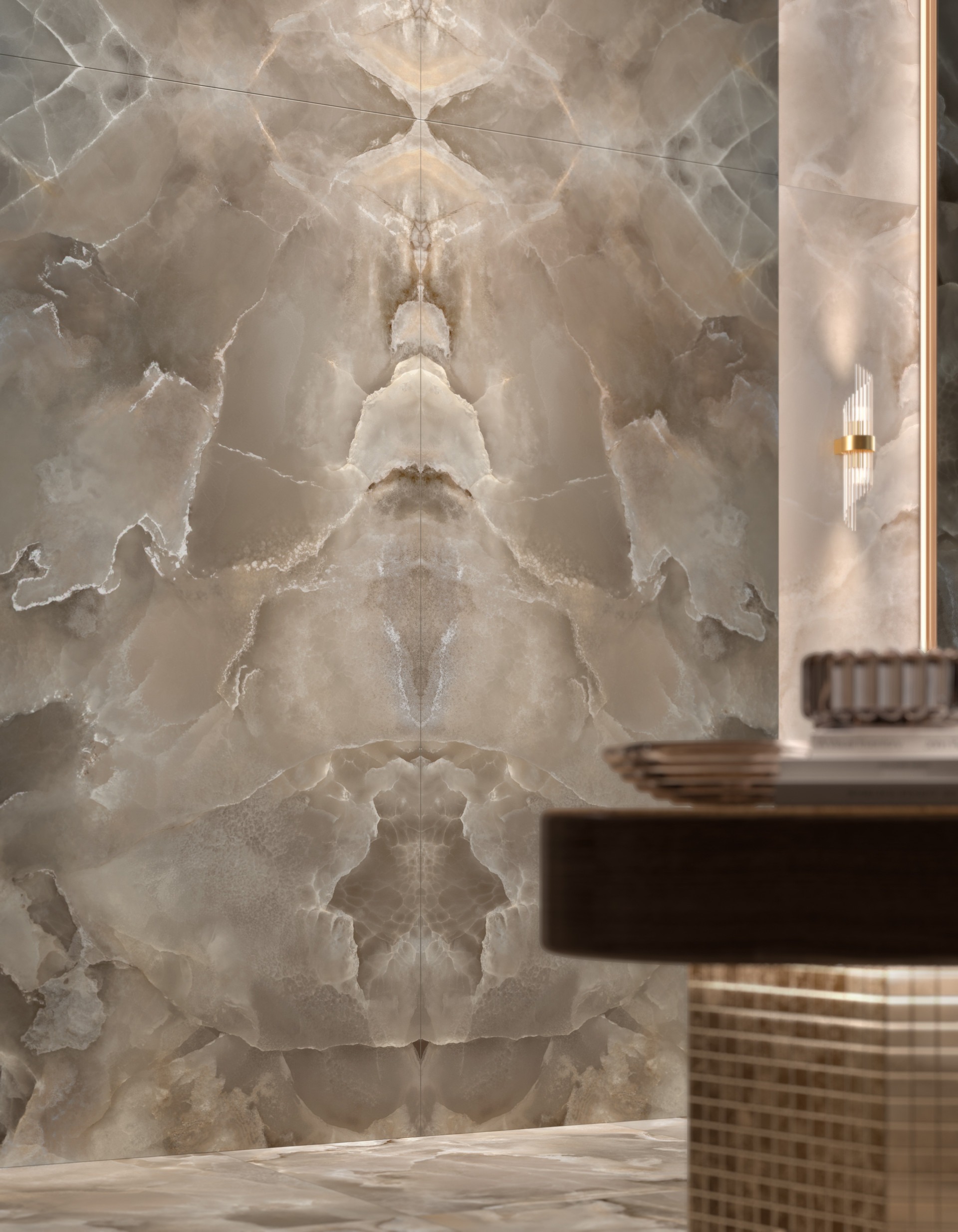 Velkoformátová dlaždice Mirage Onyce ON05 Argan 120 × 278 cm, tloušťka 6 mm