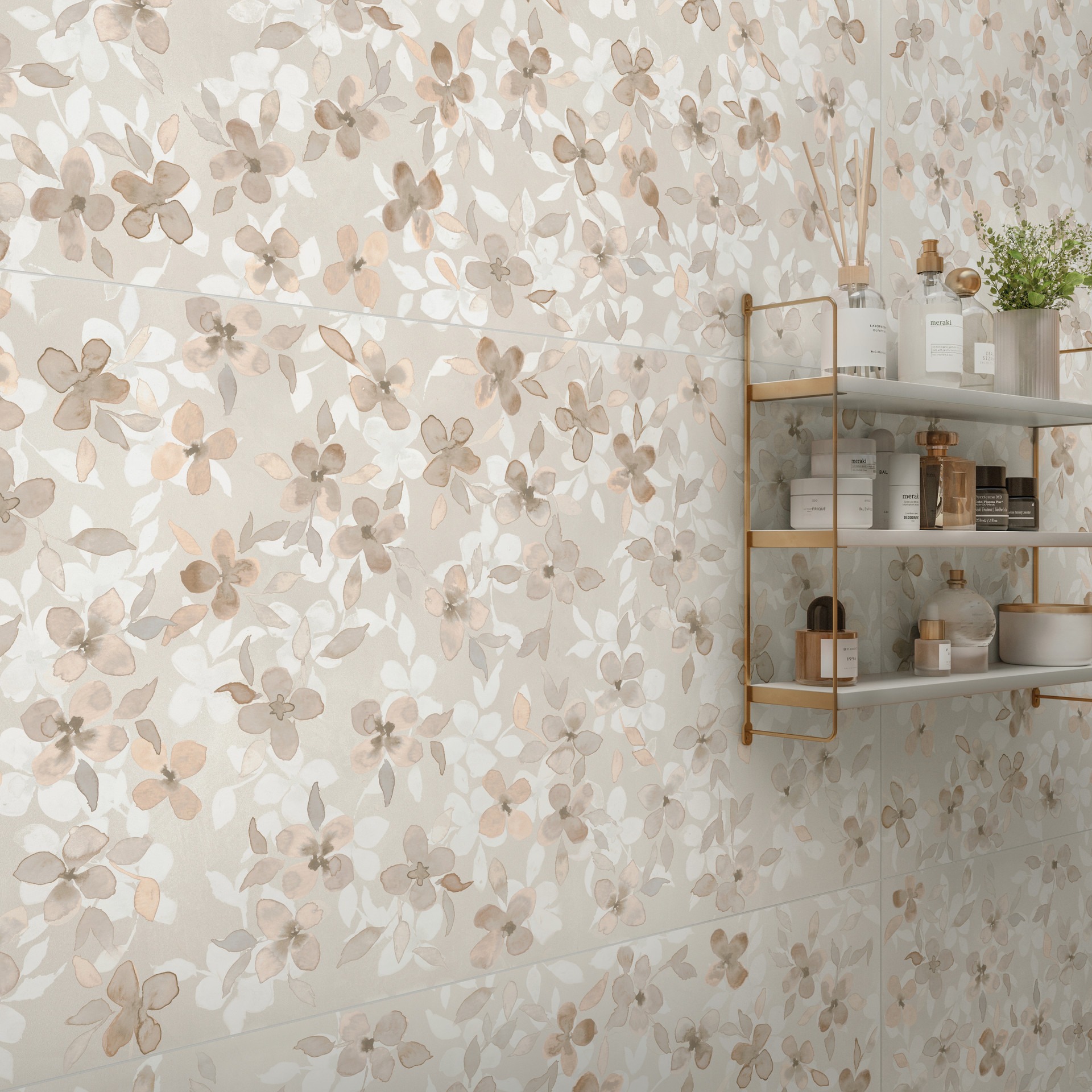 Velkoformátová dlaždice Mirage Papier Camille Gold 120 × 278 cm, tloušťka 6 mm