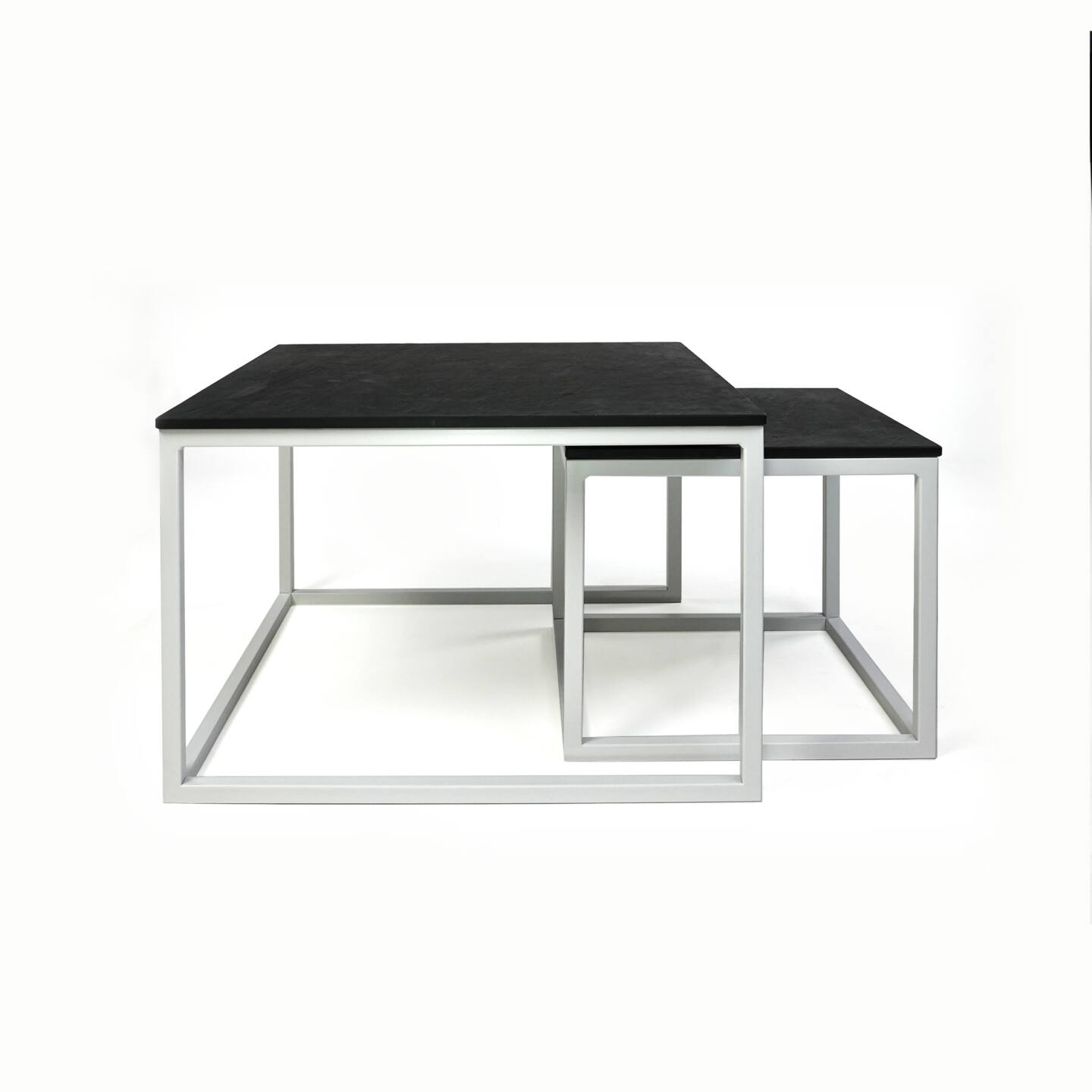 Stůl Franko Kanuhura, keramika Ardesia Nero a Spacco 60×60 a 40×40 (kopie)