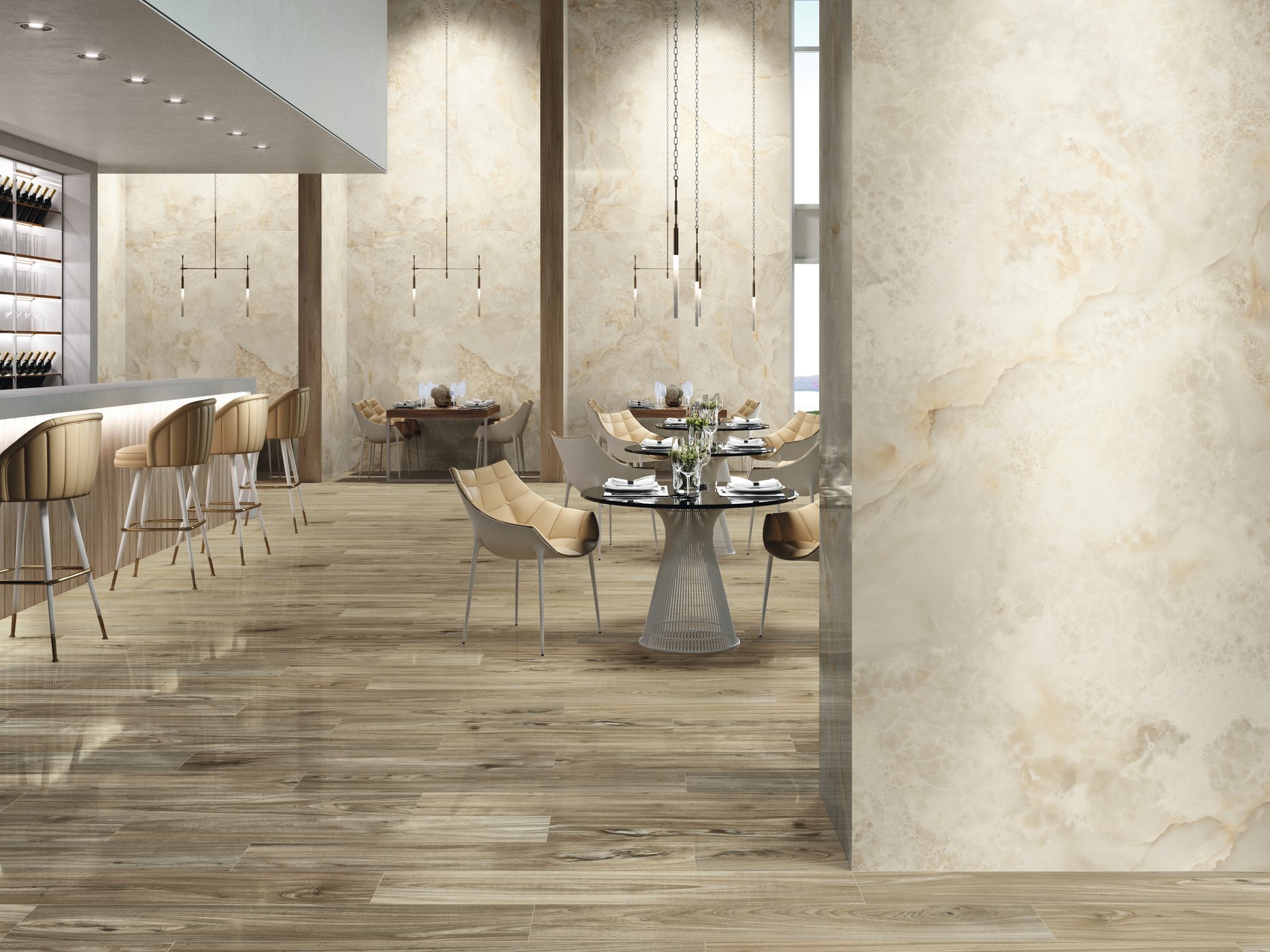 Velkoformátová dlaždice AB Aral Cream 120 × 260 cm, tloušťka 7 mm