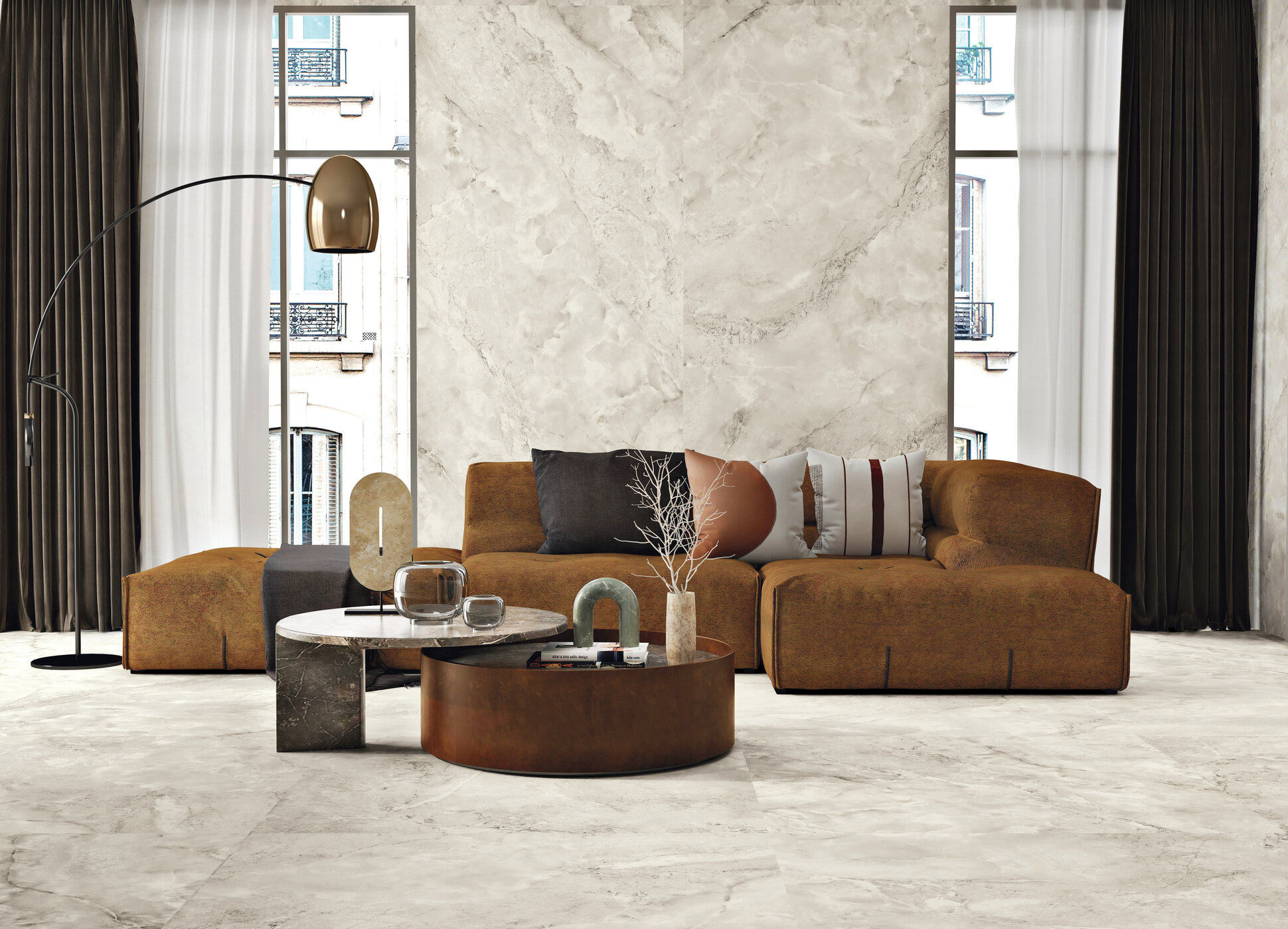 Velkoformátová dlaždice AB Aura Ivory 120 × 280 cm, tloušťka 6 mm nebo 7 mm