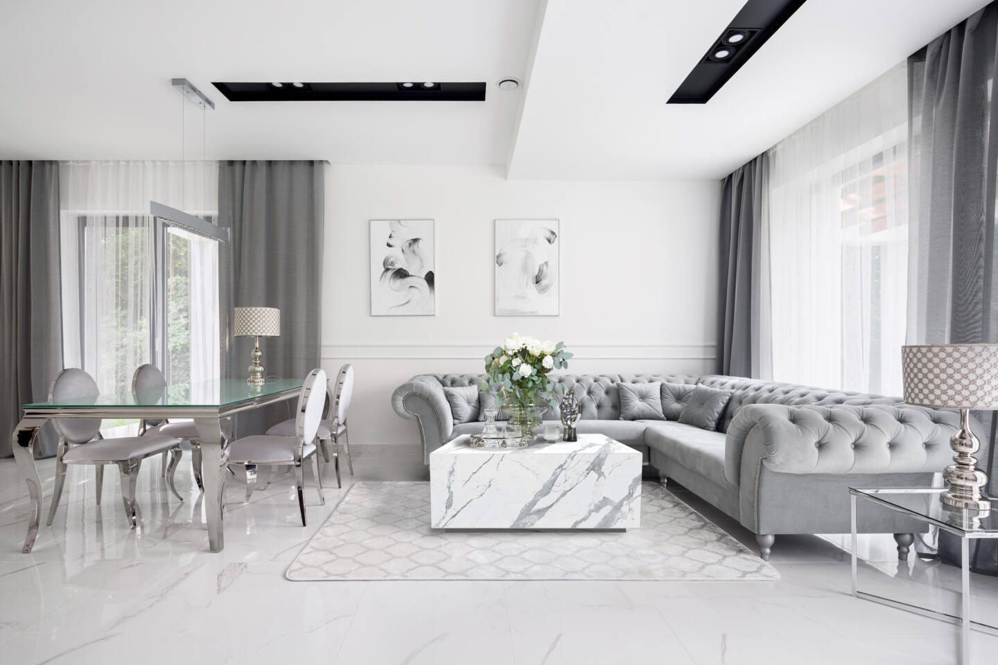 Stůl Franko Neyo z kolekce Franko Keramik, Bianco Statuario Venato, 60×60