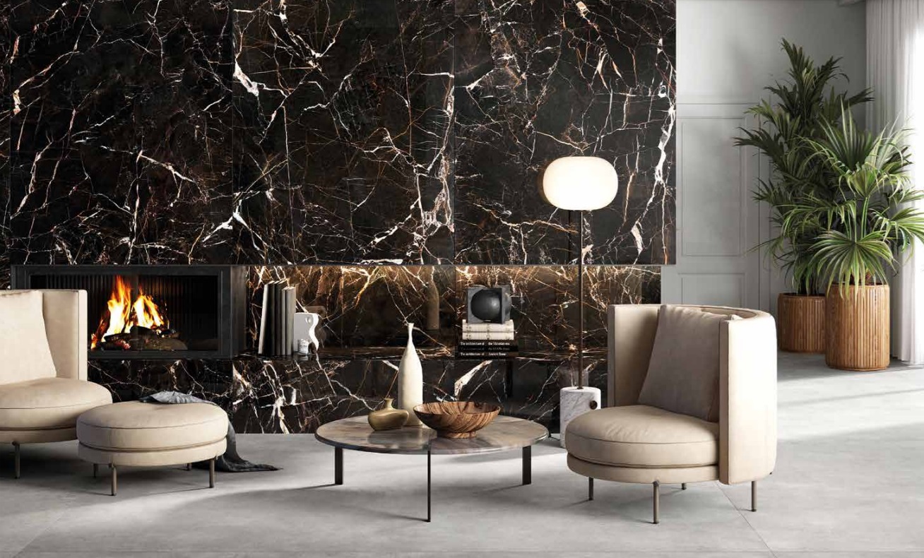 Großformatfliese Rondine Canova Emperador 120x280cm 6 mm
