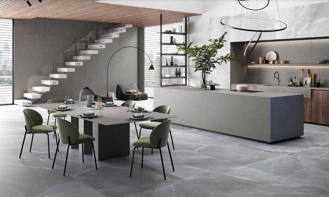 Velkoformátová dlaždice Rondine Himalaya Grey 120 × 280 cm, tloušťka 6 mm