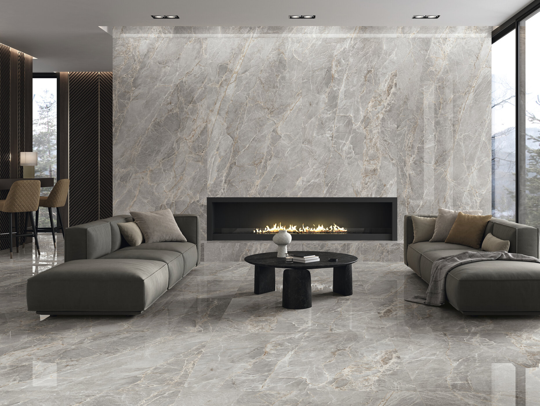 Velkoformátová dlaždice AB Majestic Grey 120 × 280 cm, tloušťka 6 mm nebo 7 mm