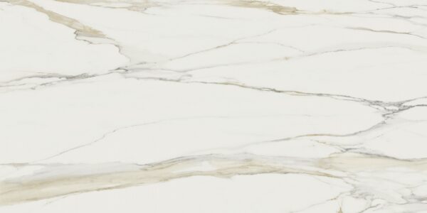 Kuchyňský obklad (ochrana proti stříkající vodě) z keramické desky Florim Marble Calacatta Gold – lesklý