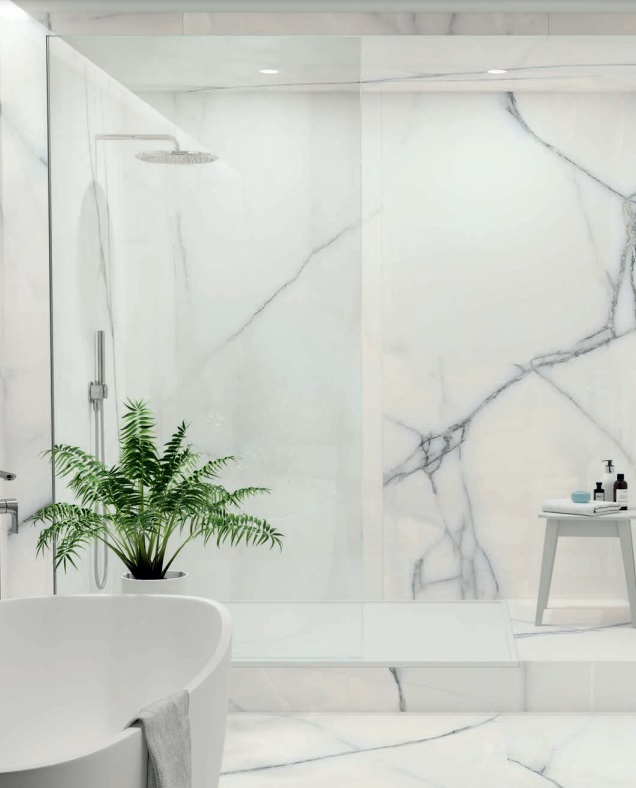 Velkoformátová dlaždice AB Newbury White 120 × 240 cm, tloušťka 7 mm