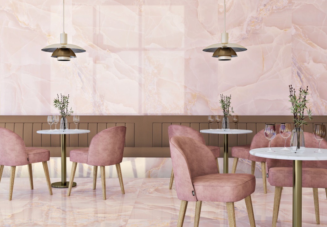 Velkoformátová dlaždice Baldocer Onyx Rose 120 × 260 cm, tloušťka 7 mm