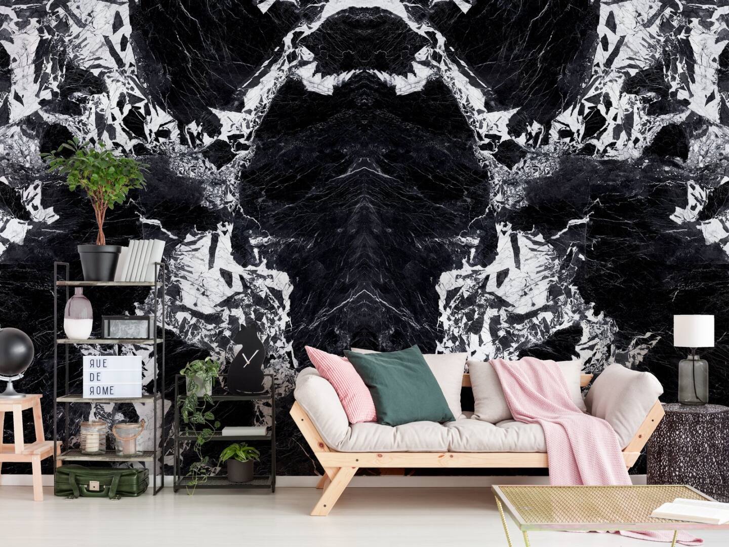 Velkoformátové keramické desky 320 x 160 cm Franko Nero Antique pro pracovní desku a obklad