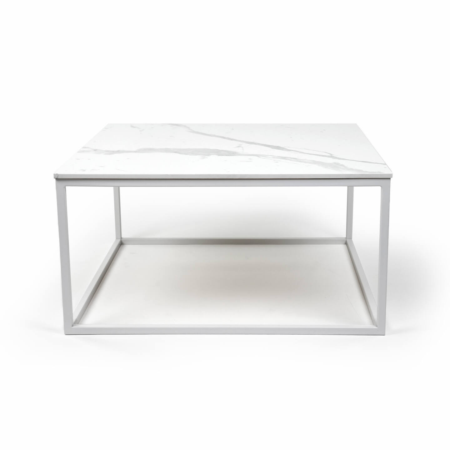 Stůl Franko Lindi od společnosti Franko Keramik, Bianco Statuario Venato, 80×80