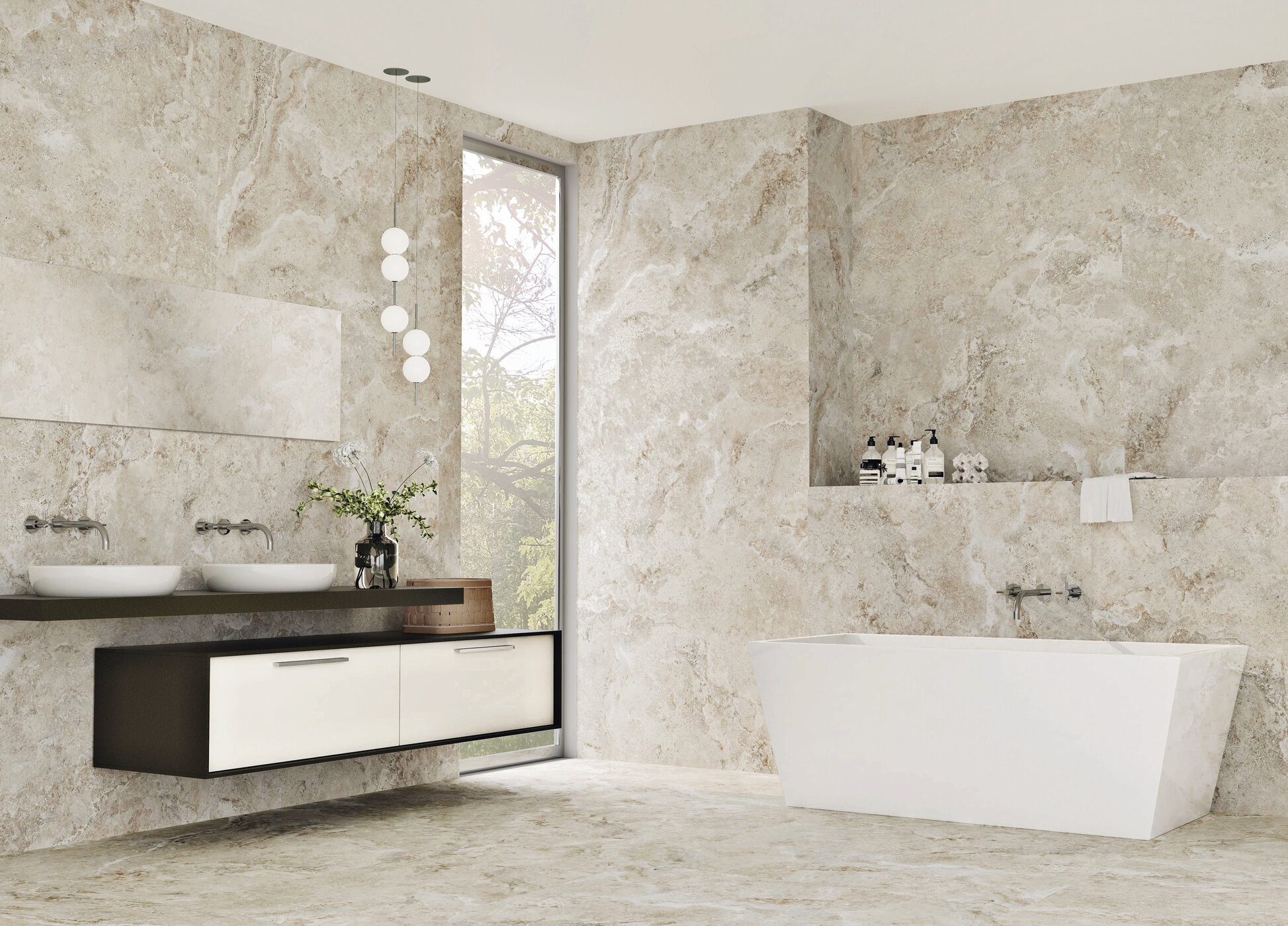 Velkoformátová dlaždice AB Scabos Cream 120 × 280 cm, tloušťka 6 mm