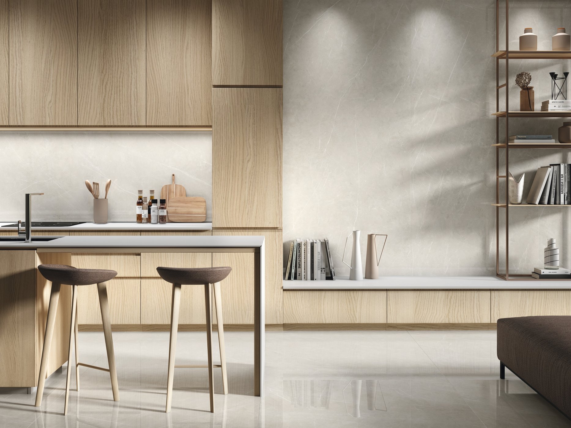 Velkoformátová dlaždice AB Tessino Ivory 120 × 260 cm, tloušťka 6 mm nebo 7 mm
