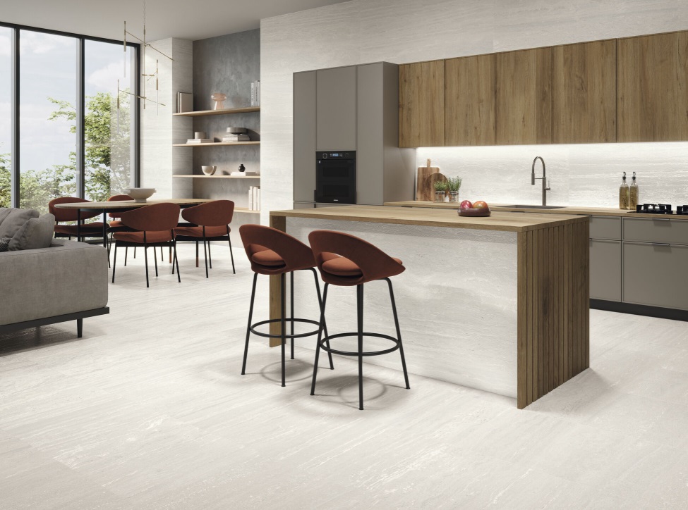 Velkoformátové keramické desky Baldocer Venice Bianco 120 × 260 cm, tloušťka 6 mm nebo 7 mm