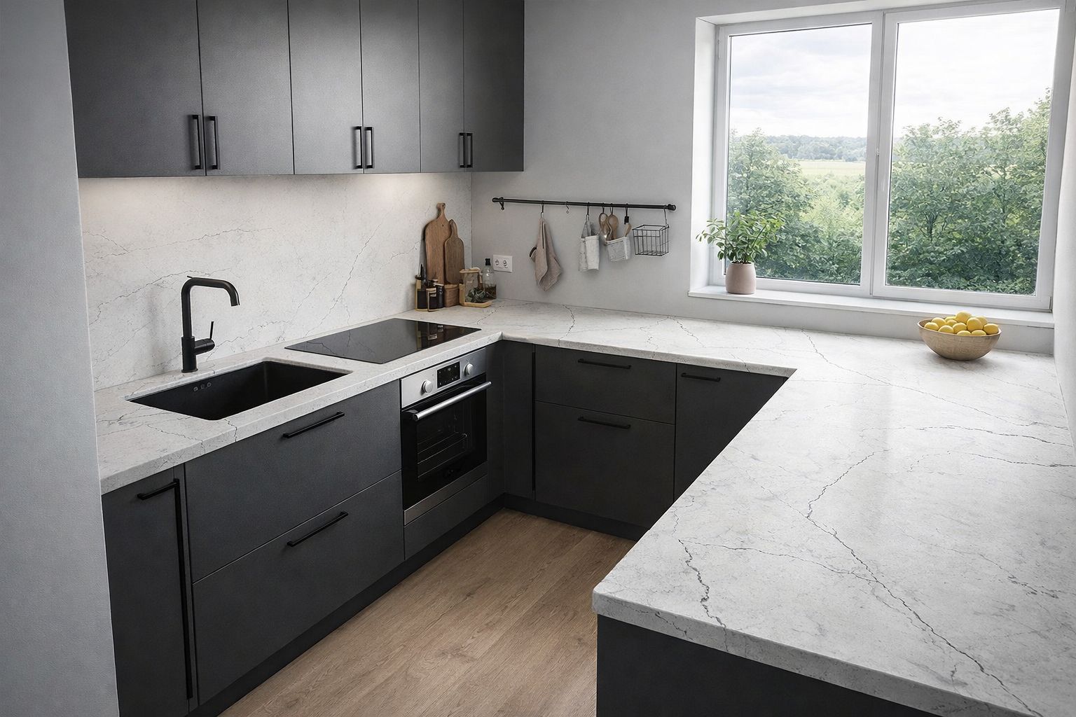 Konglomeráty F-Quartz Concrete Motion pro pracovní desku