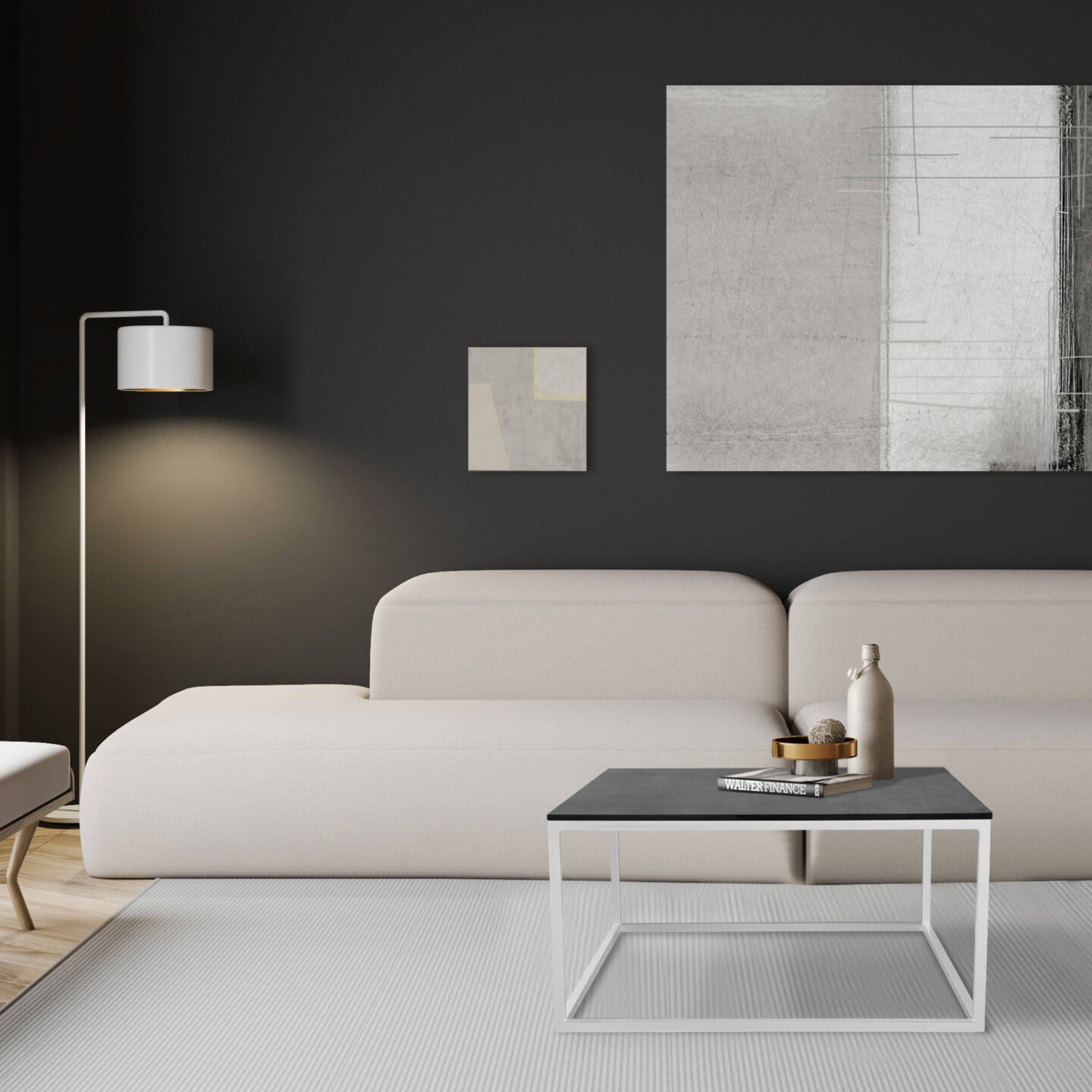 Tisch Franko Lindi aus Franko Keramik Pietra di Savoia Antracite 80×80
