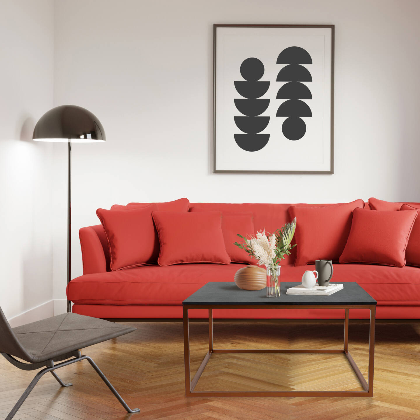 Tisch Franko Lindi aus Franko Keramik Pietra di Savoia Antracite 80×80