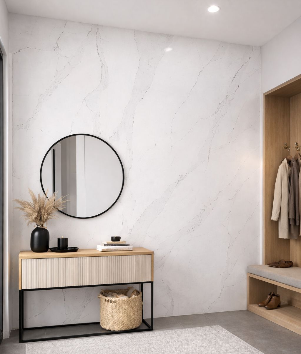 Konglomeráty F-Quartz Calacatta Gold Deluxe pro pracovní desku