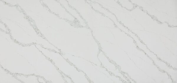 Kuchyňská deska z konglomerátu na míru, bílá – Caesarstone Calacatta Nobella – leštěná nebo broušená