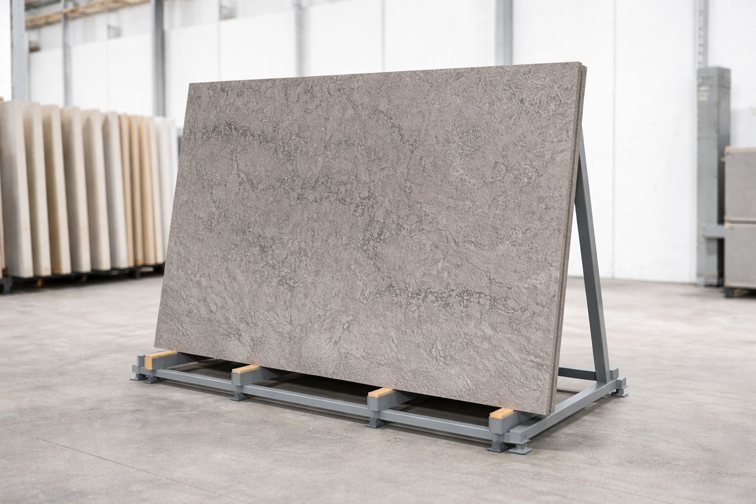 Kuchyňská deska z konglomerátu na míru, šedá – Caesarstone Turbine Grey – leštěná